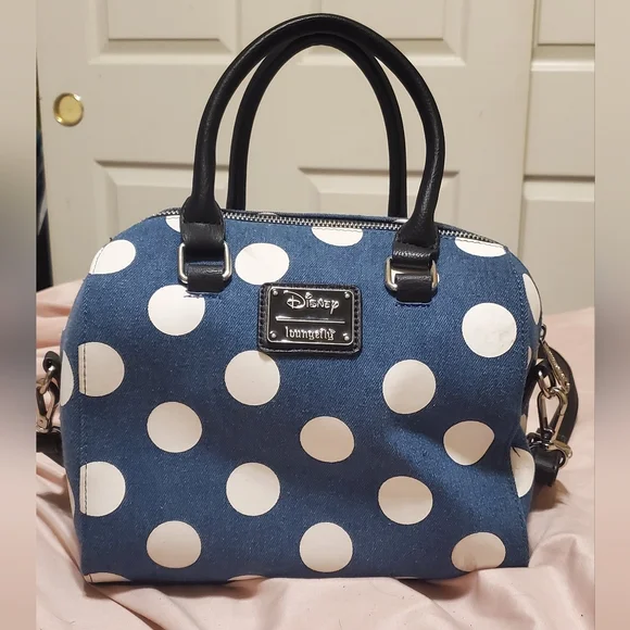 Loungefly | Bags | Loungefly Disney Minnie Mouse Denim Polka  display picture 2